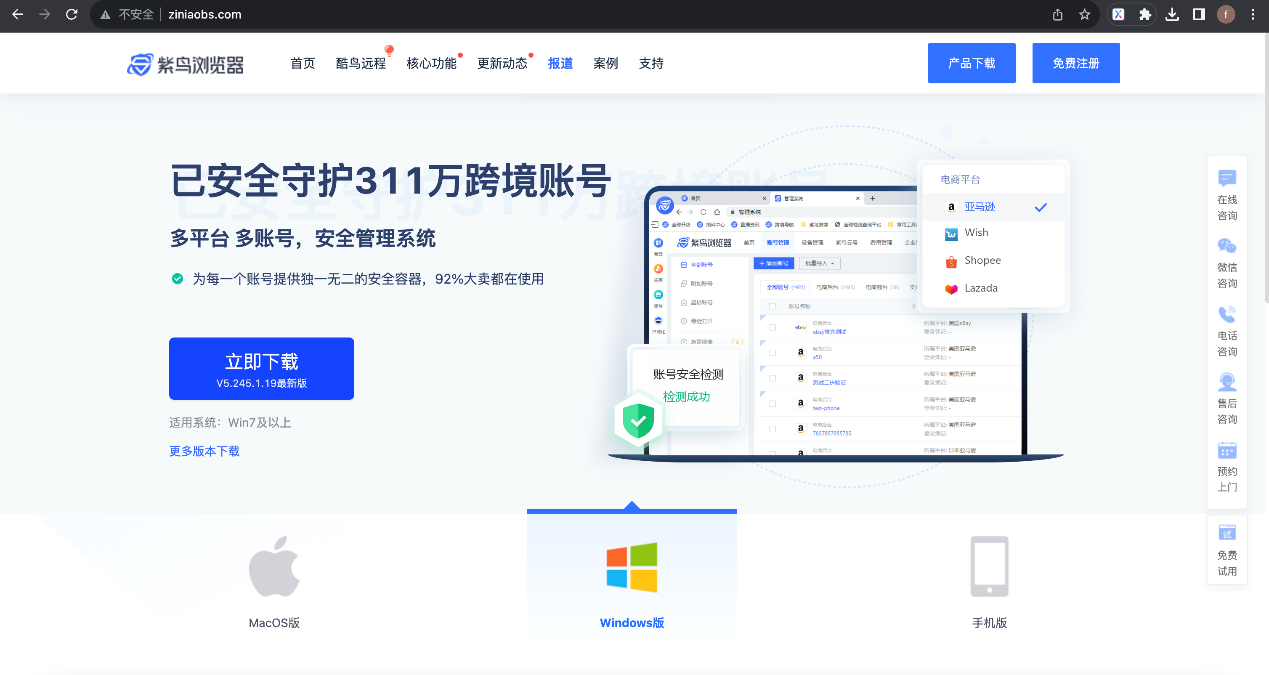 虚假网站截图